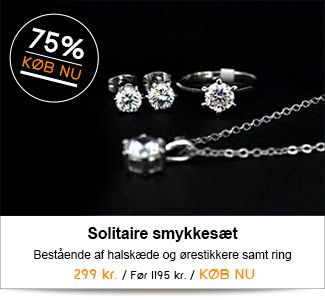 Smukt 18 karat hvidguldsbelagt smykkesæt Smukt 18 karat hvidguldsbelagt smykkesæt