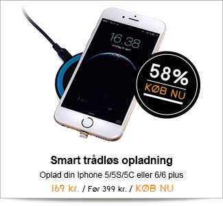 Smart trådløs opladning til iPhone 5, 5S, 5C, 6 og 6+ Smart trådløs opladning til iPhone 5, 5S, 5C, 6 og 6+