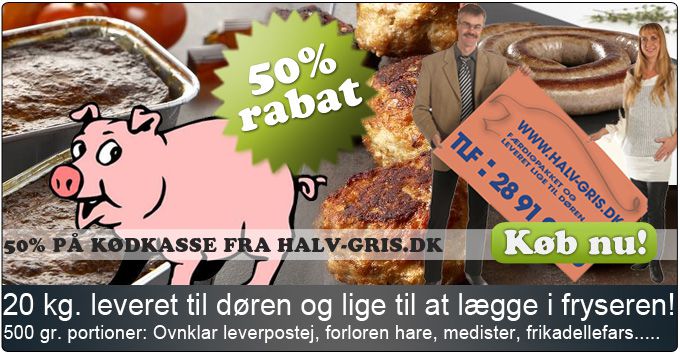 Kødkasse 20 kg. fra Halv-gris.dk leveret til døren klar til fryseren