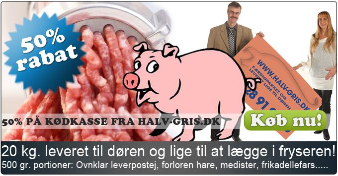 Kødkasse 20 kg. fra Halv-gris.dk leveret til døren klar til fryseren