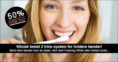 Børst tænder med det avancerede 2 trins blegesystem og få hvidere tænder