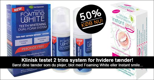Børst tænder med det avancerede 2 trins blegesystem og få hvidere tænder