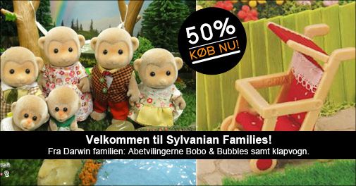 SYLVANIAN FAMILIES: tvillingerne Bobo & Bubbles Darwin + klapvogn
