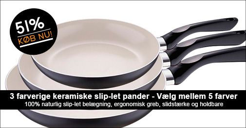 Pandesæt bestående af 3 lækre keramiske pander!