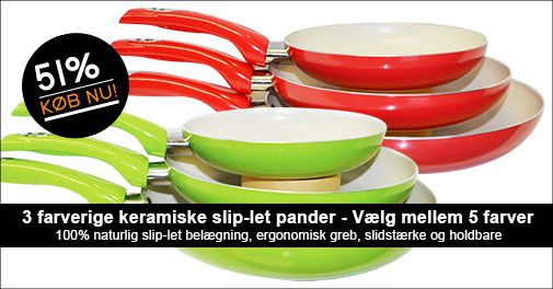 Pandesæt bestående af 3 lækre keramiske pander!