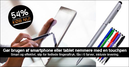 Slip for fedtede fingre på skærmen, praktisk og smart touchpen fra Telegiganten