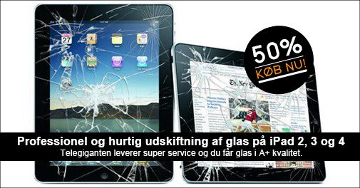 Har du været så uheldig at smadre glasset på din iPad?