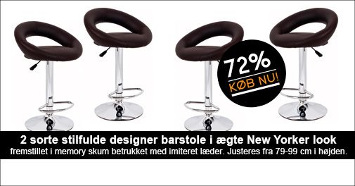 Stilfuld designer barstol i lækkert New Yorker look fra House of Hansen