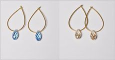 Ørehængere i 22 karat forgyldt sølv m/swarovski dråbe fra Beautidesign, værdi 298