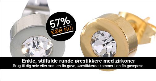 Flotte runde ørestikkere med enkle zirkoner - super gaveide.. 