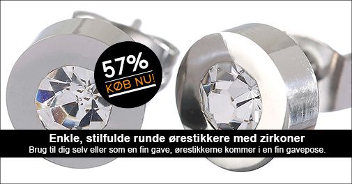Flotte runde ørestikkere med enkle zirkoner - super gaveide.. 