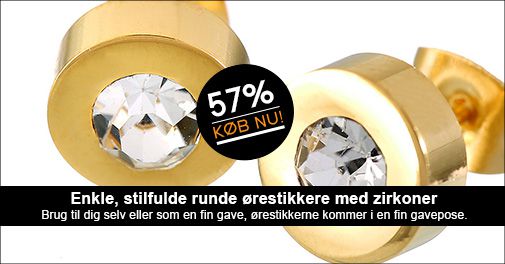 Flotte runde ørestikkere med enkle zirkoner - super gaveide.. 