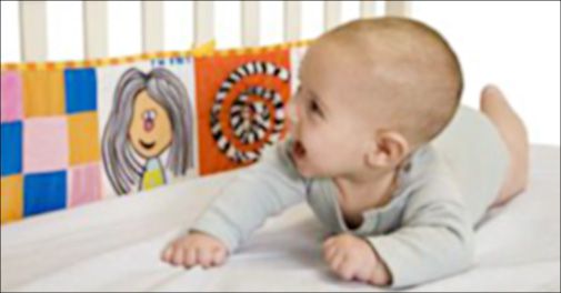 Sjov og lærerig til babyen - med spejl, flotte farver og billeder m.m.