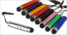 3 stk. mini touch-penne, assorterede farver, inklusiv fragt, værdi kr. 139