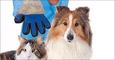 Pelsplejehandske til hund og kat fra 4mobil, værdi kr. 213,-