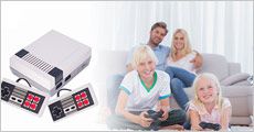 1 stk. Galaga Classic retro mini spillekonsol med 640 spil, inkl. 2 controllers og et HDMI kabel, værdi kr. 999,-