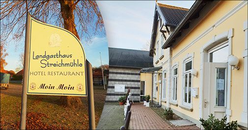 Dejligt Nordtysk ophold på det hyggelige og roste Landgasthaus Streichmuehle - lige over grænsen tæt ved Flensborg Fjord!