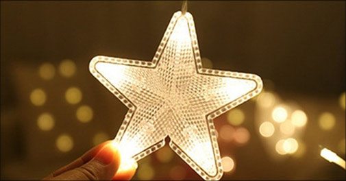 Flot LED-lyskæde gardin med stjerner!