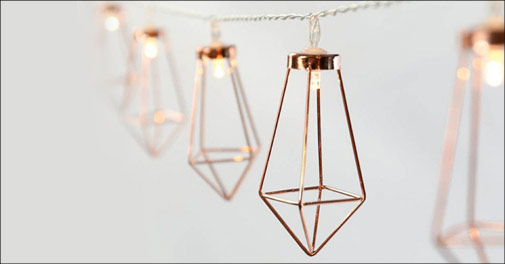 Flot LED-lyskæde med diamantformer!