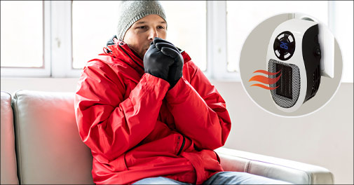 Smart elektrisk varmeblæser til stikkontakt!