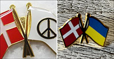 Vælg mellem forskellige pakker af freds- og venskabs-pins. Inkl. fragt. Værdi kr. 157,-