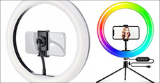 Opnå bedre billeder og videoer med denne smarte selfie LED ring. Værdi kr. 449,-