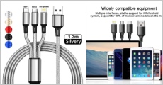 Oplad flere enheder med ét smart 3-i-1 kabel i slidstærkt nylonflet. Passer til de fleste smartphones og tablets. Inkl. fragt. Værdi kr. 289,-